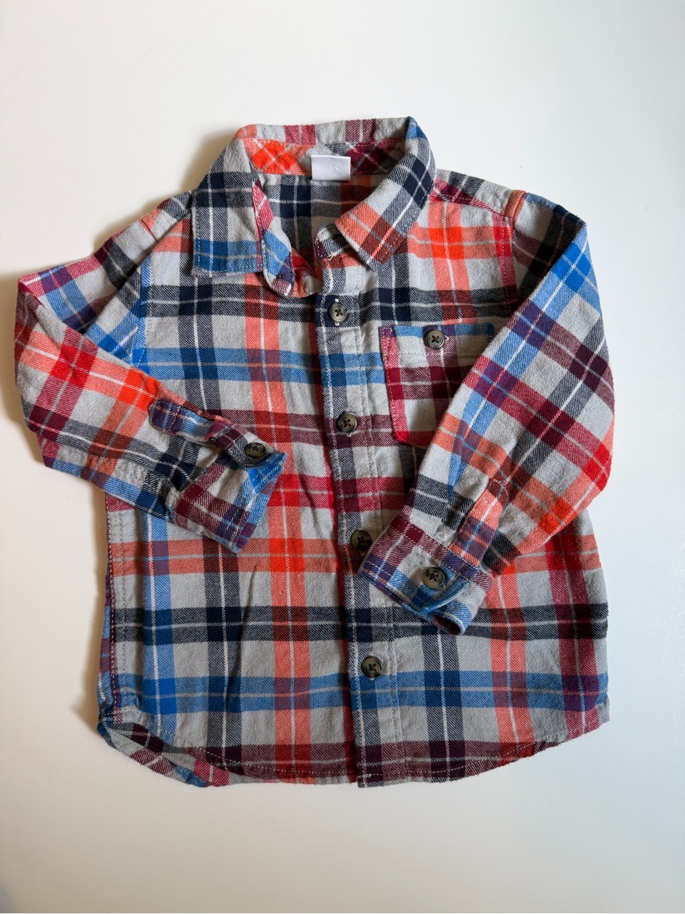 Gymboree Red, Blue, Gray Plaid Button-Down Shirt 2T